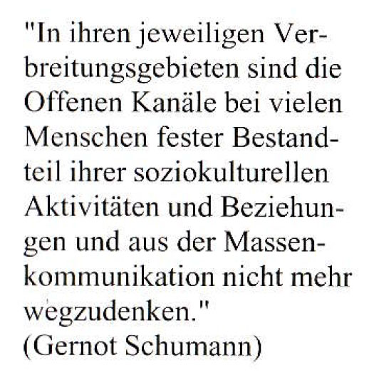 Zitat von Gernot Schumann aus einer Werbebroschüre von tv münster