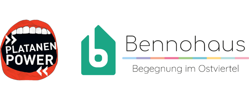 Das Bild zeigt die Logos von Platanenpower und dem Bennohaus.