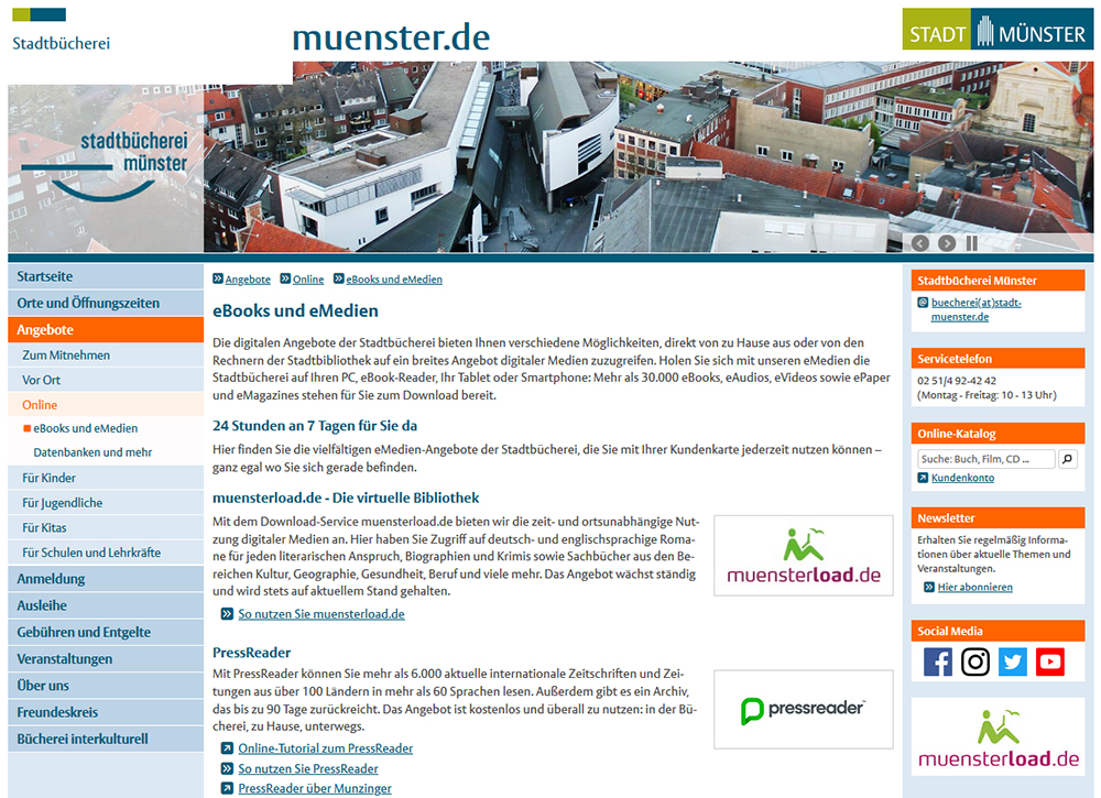 Digitales Lesen in der Stadtbücherei